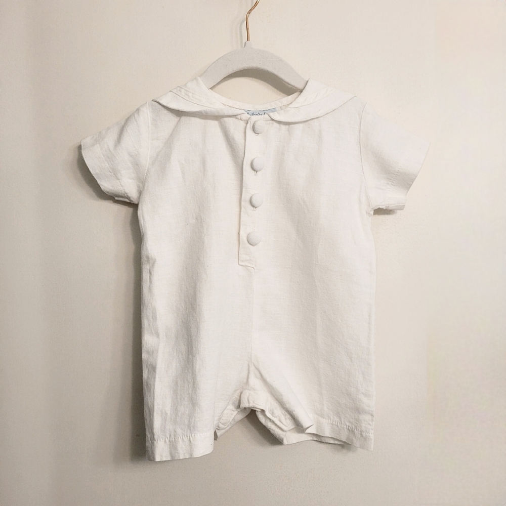 White Kids' Cotton Romper Leggings